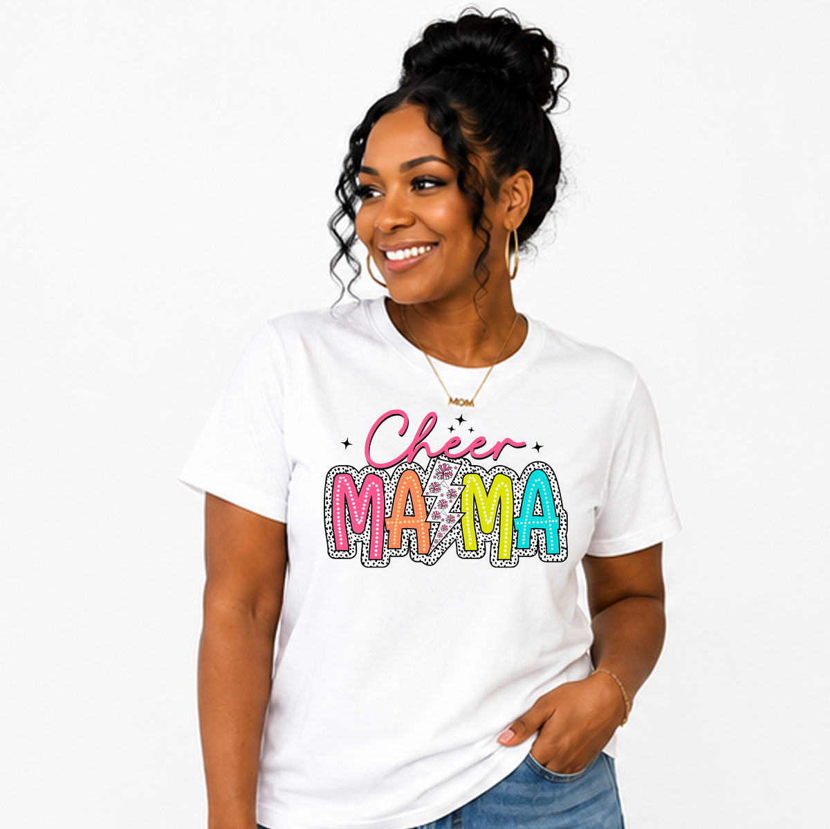Color Pop Cheer Mama Tee