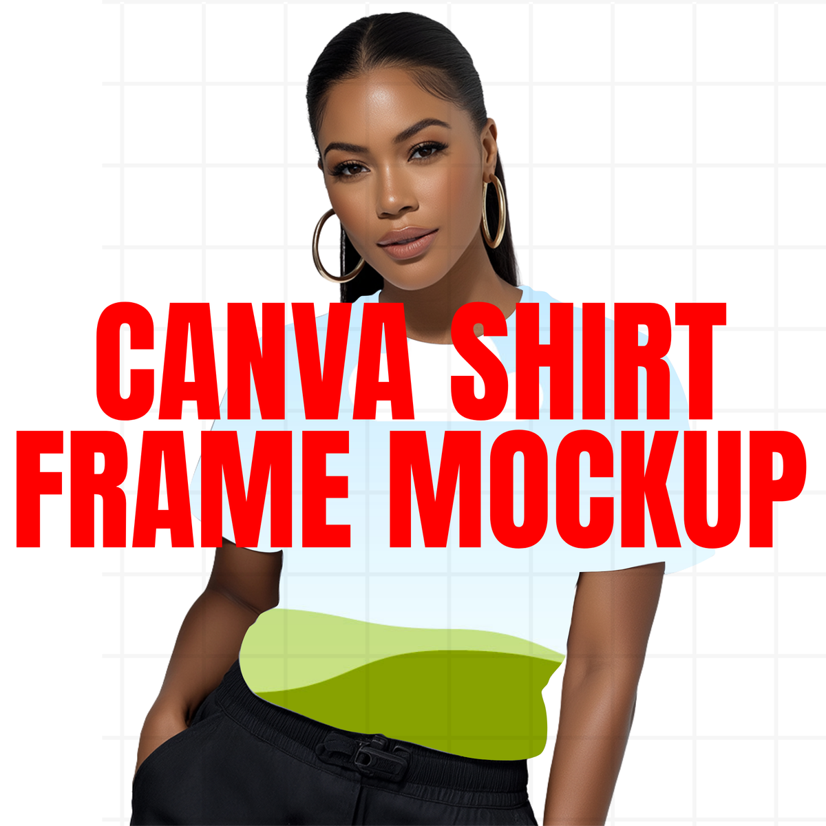 Front All Over T-Shirt Canva Frame 26-04 | Sublimation & DTF Shirt Mockup | Front View Canva Template | Apparel Mockup for Designers