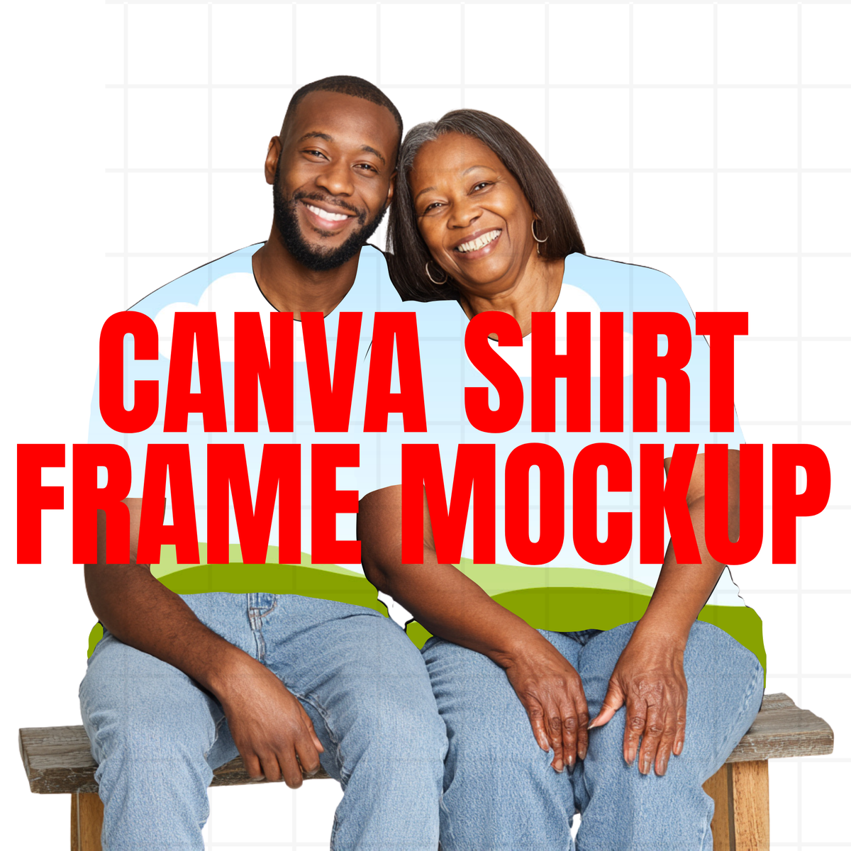 Front All Over T-Shirt Canva Frame 26-06 | Sublimation & DTF Shirt Mockup | Front View Canva Template | Apparel Mockup for Designers