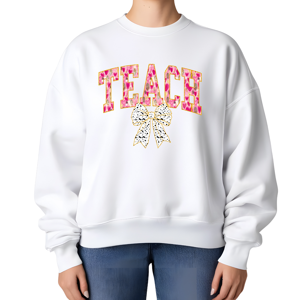 Teach Valentine Sweatshirt, Valentine Teacher Shirt, Teacher Valentine Outfit, Cute Teacher Crewneck