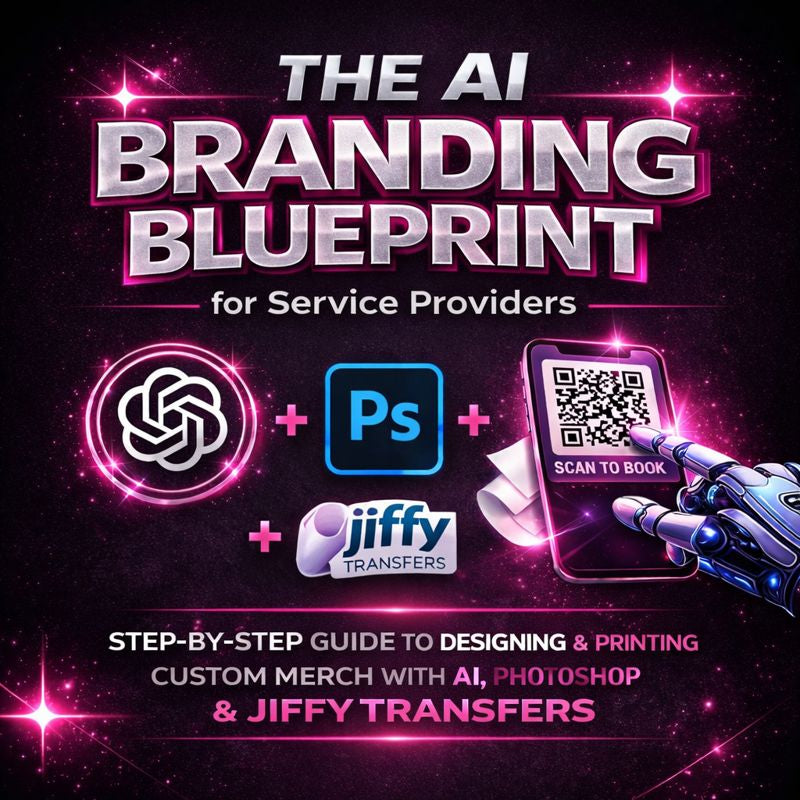 Custom Merch Branding Ebook | How to Create 3D Logos Using AI + Photoshop | Step-by-Step Guide for Service Providers