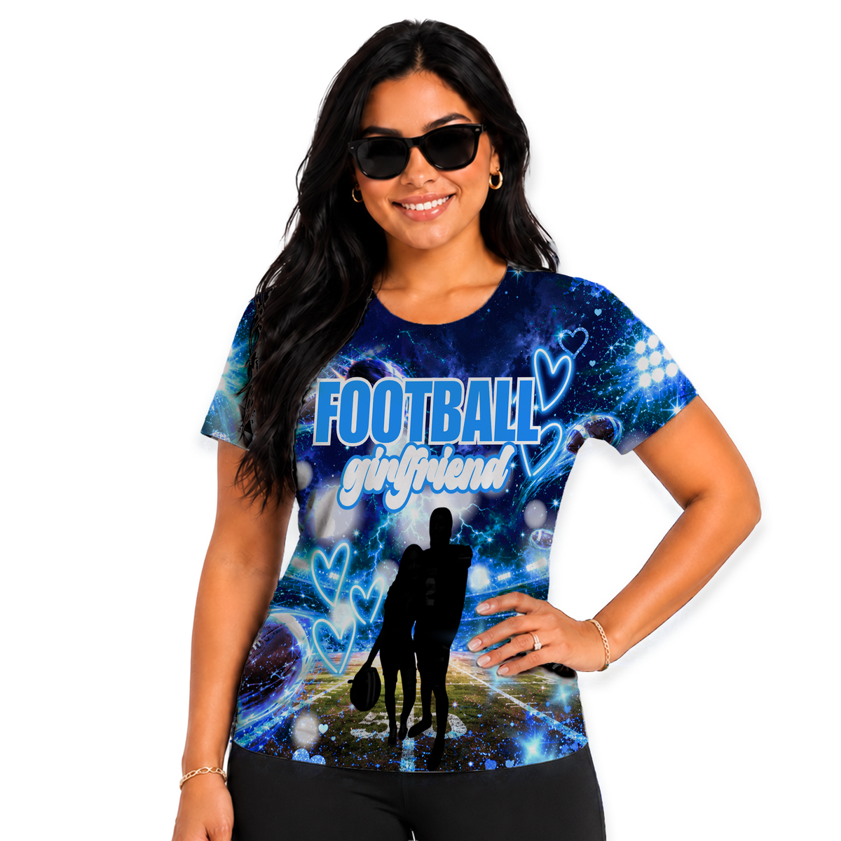 Custom Blue Heart Football Girlfriend