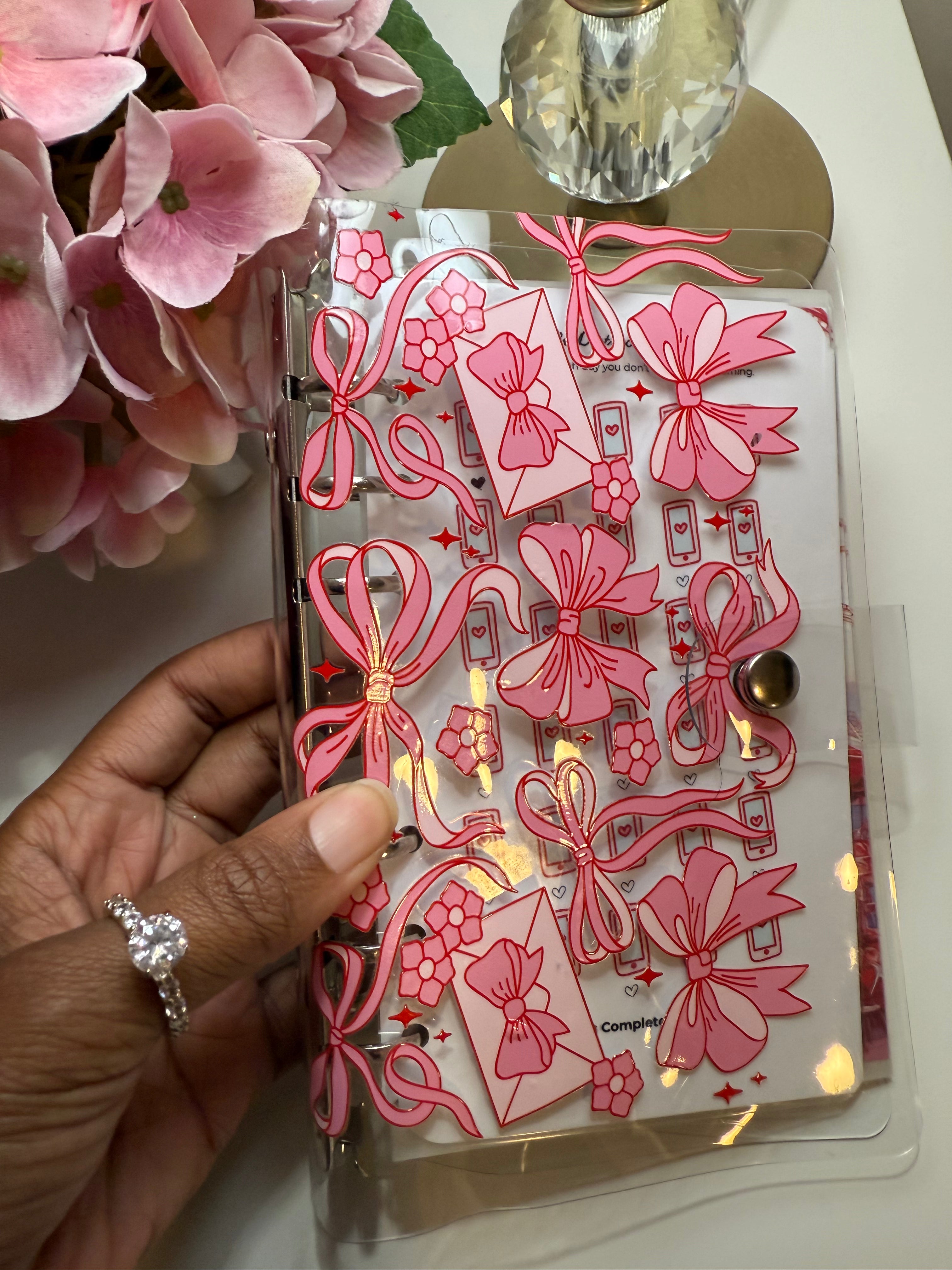 PINK BOW MAIL BINDER