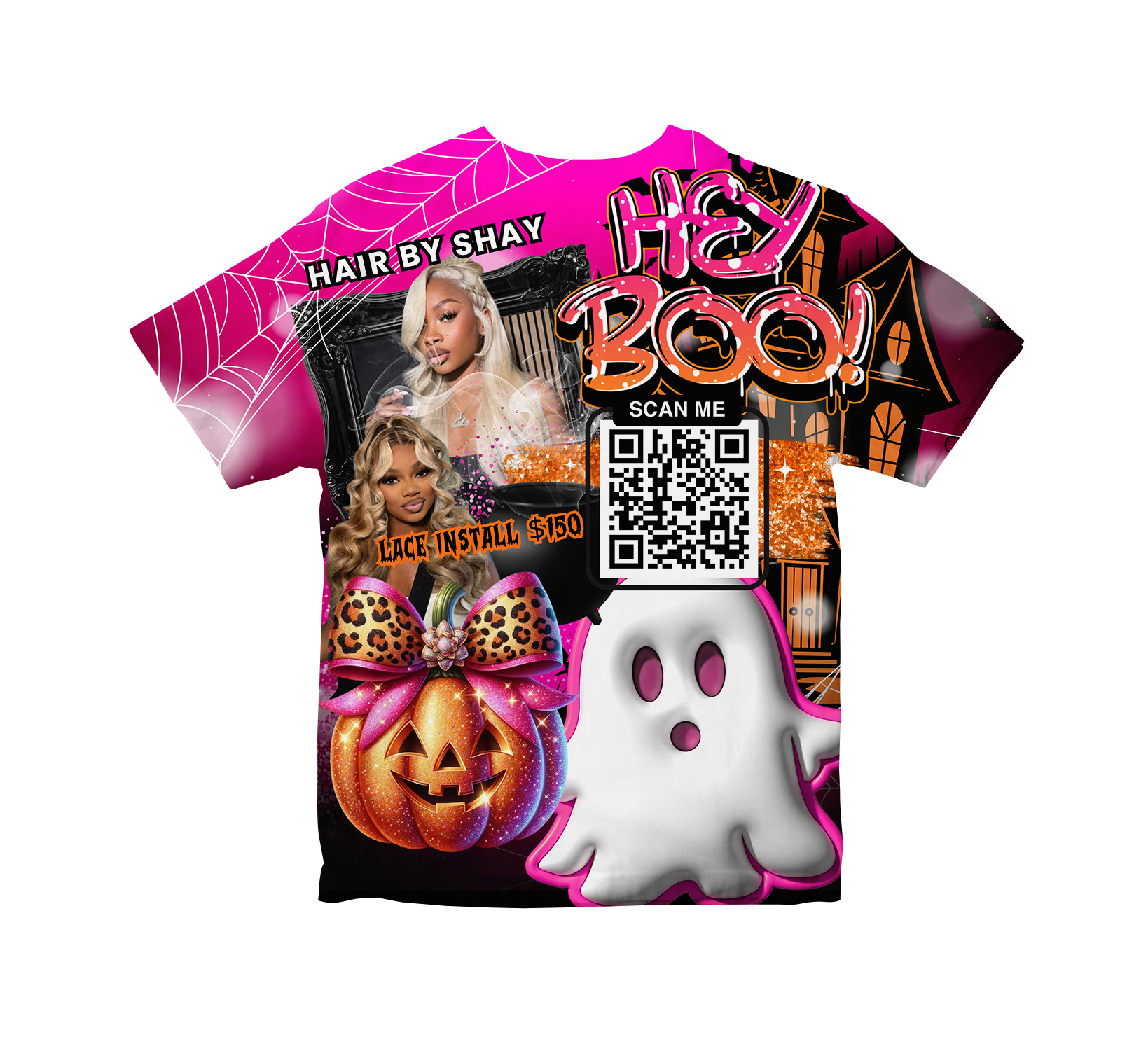 Hey BOO! Halloween Promo Shirt Template (Canva Editable)