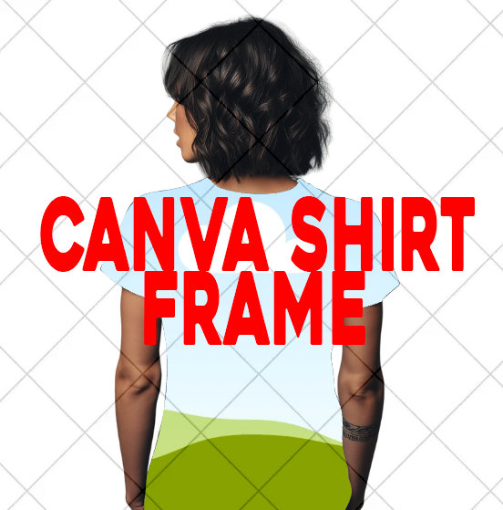 Back All Over T-Shirt Canva Frame | Sublimation Shirt Mockup | Back View Canva Template | Apparel Mockup for Canva & DTF Designers