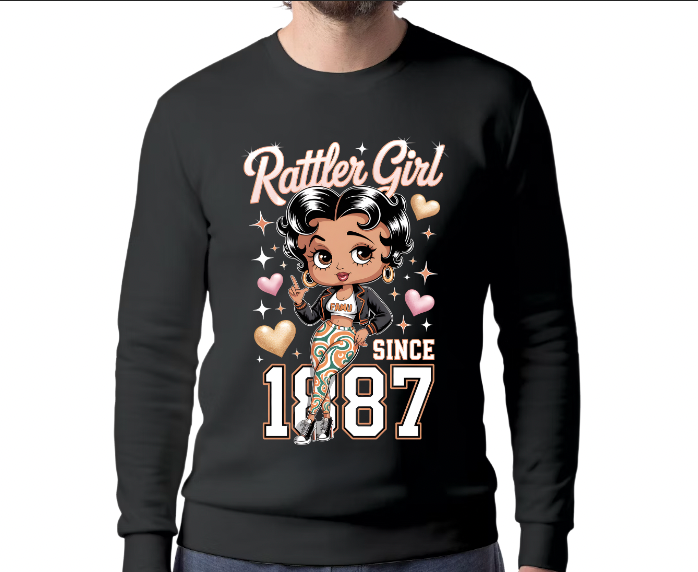 Rattler Girl Since 1887 Black Sweatshirt | HBCU Apparel | Rattler Girl Crewneck