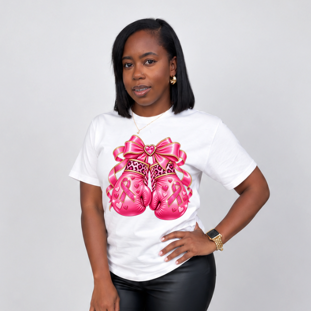 Pink Boxing Gloves Breast Cancer Tee