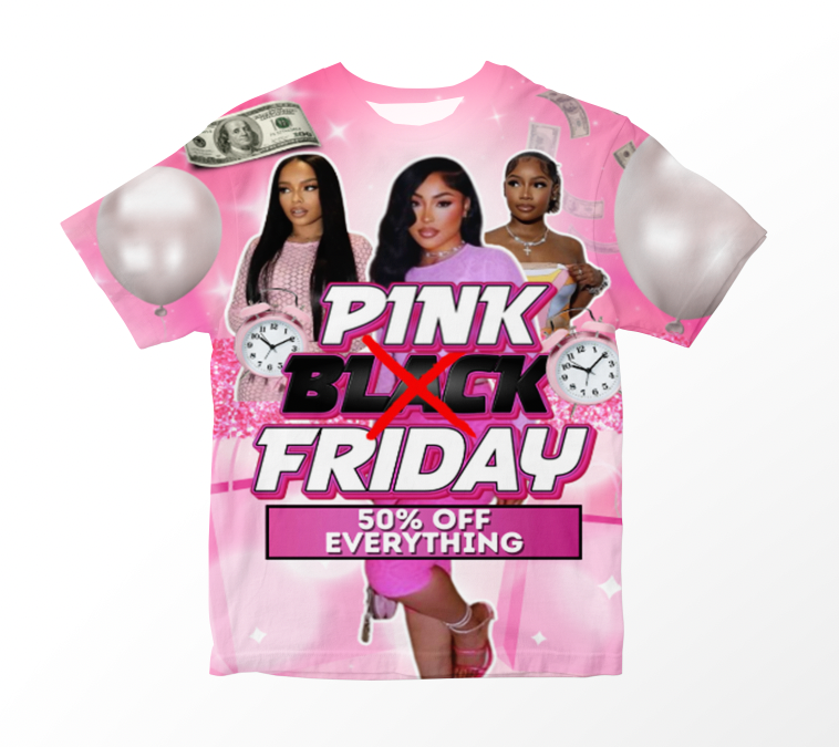 PINK FRIDAY Promotional T-Shirt Template – Canva Editable