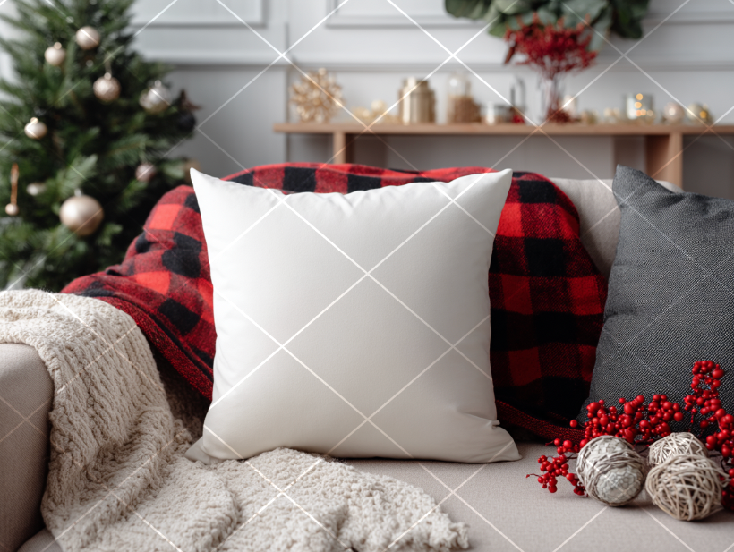 🎄 4 Christmas Pillow Mockup Bundle 🎄