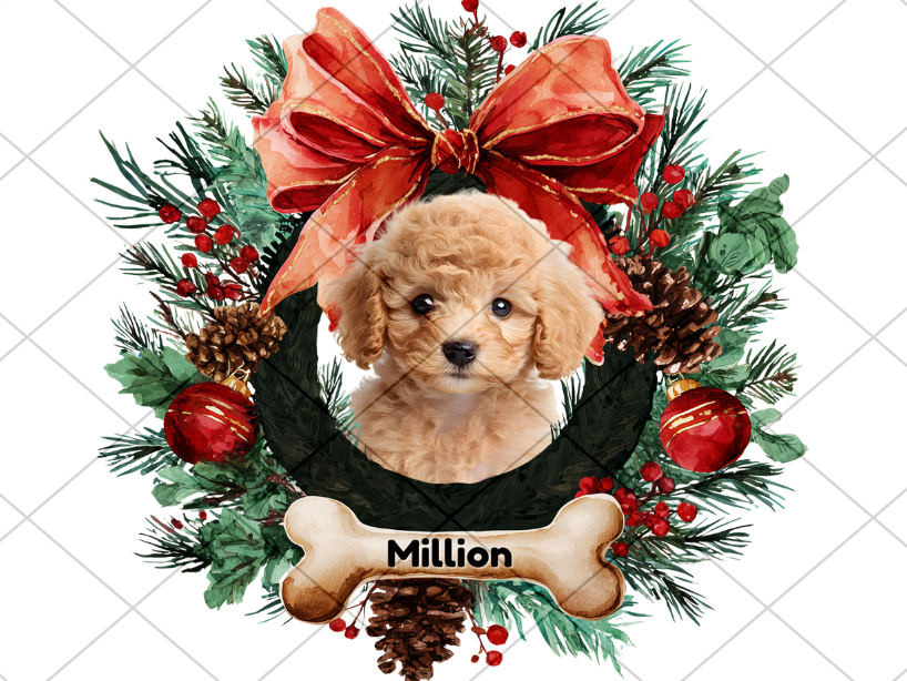 Christmas Pet Wreath Template – Editable Canva Design