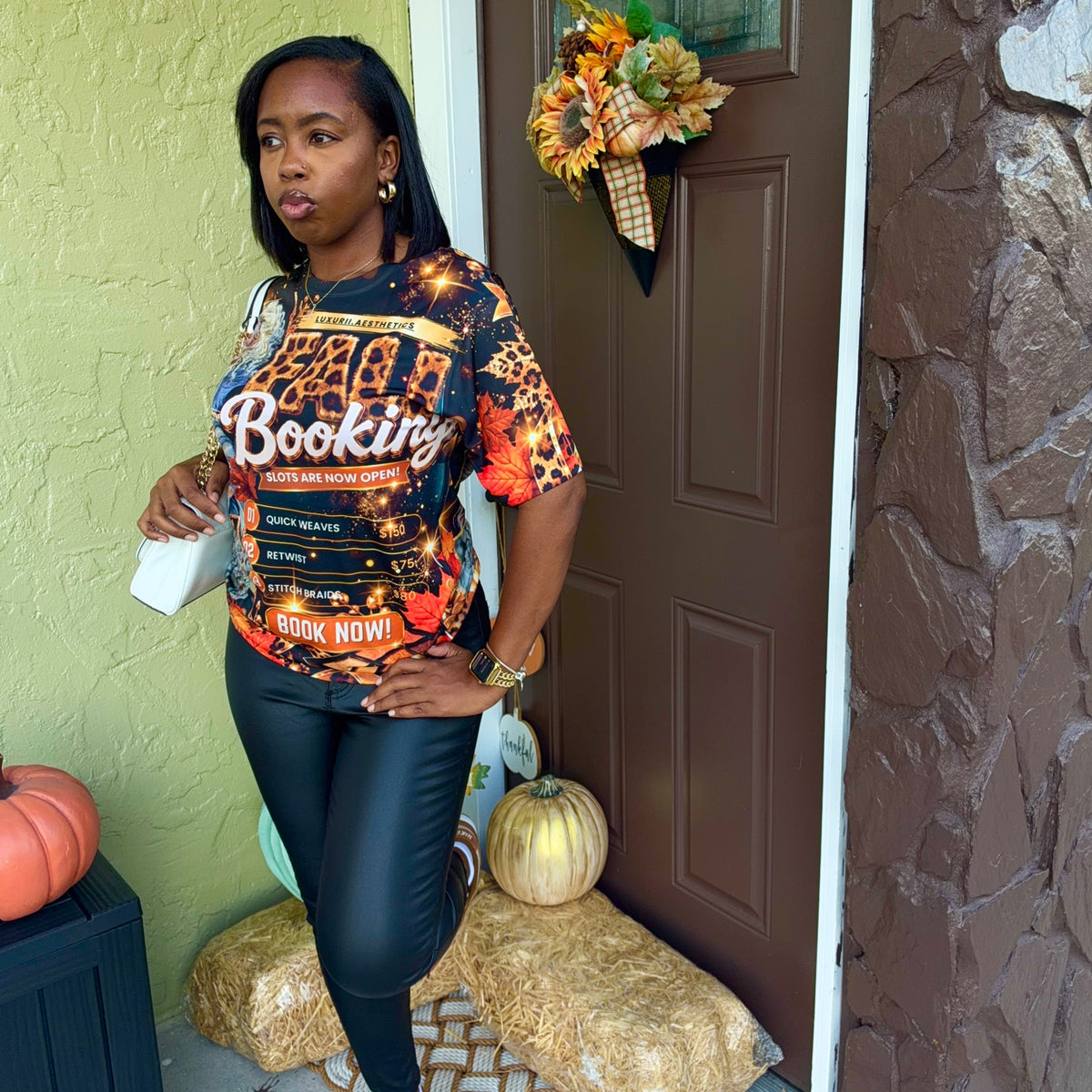 Fall Booking All Over Shirt Template