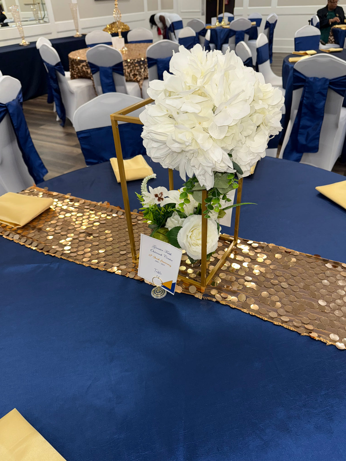 RENT Gold Sequin Table Runner  12x108 in • Glam Party Table Decor • Wedding Reception Runner • Birthday, Baby Shower & Event Decoration • Glitter Table Linen