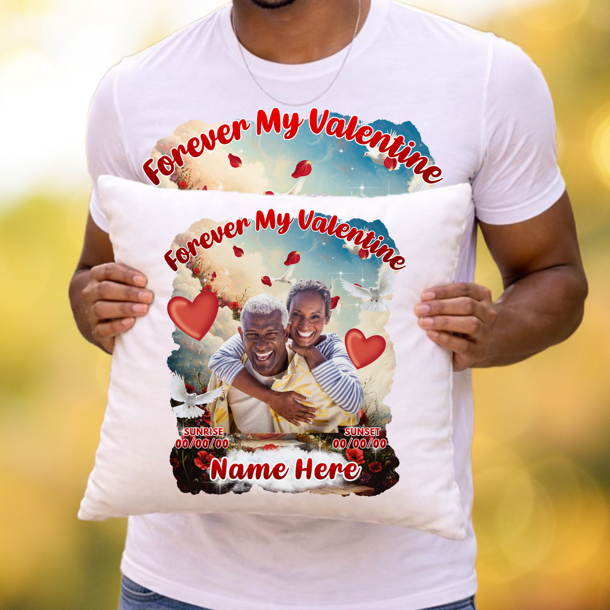 Forever My Valentine Memorial Set | Shirt and Pillow Set | Personalized Valentine Memorial Gift | Custom Keepsake Bundle
