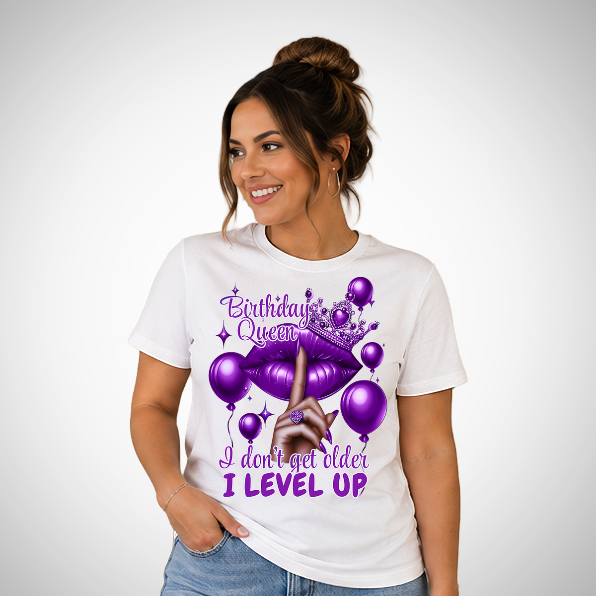 Birthday Queen I Don't Get Older I Level Up Balloon Tee