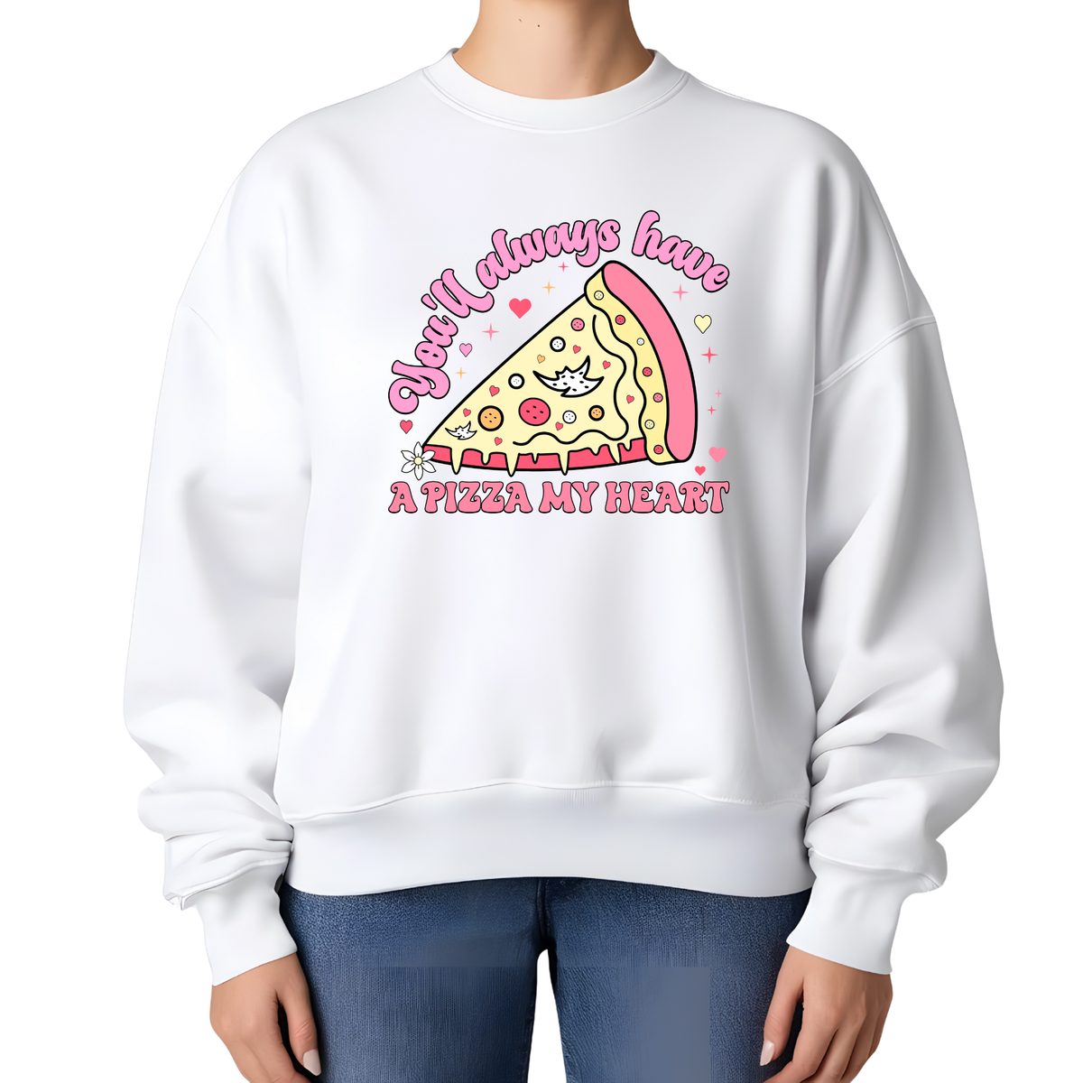 Pizza My Heart Valentine Sweatshirt, Funny Valentine Shirt, Pizza Lover Valentine Outfit, Cute Graphic Sweatshirt