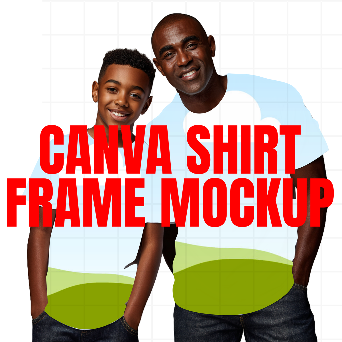 Front All Over T-Shirt Canva Frame 26-01 | Sublimation & DTF Shirt Mockup | Front View Canva Template | Apparel Mockup for Designers