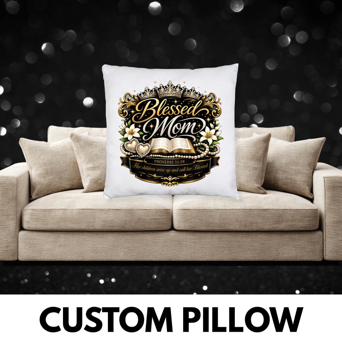 Personalized Mom Pillow | Custom Photo Pillow Gift for Mom, Grandma & Mother Figures