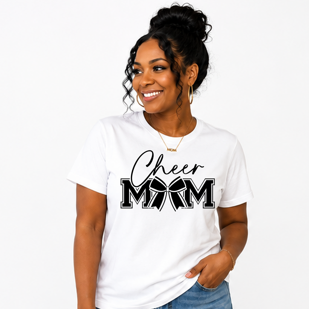 Classic Bow Cheer Mom Shirt
