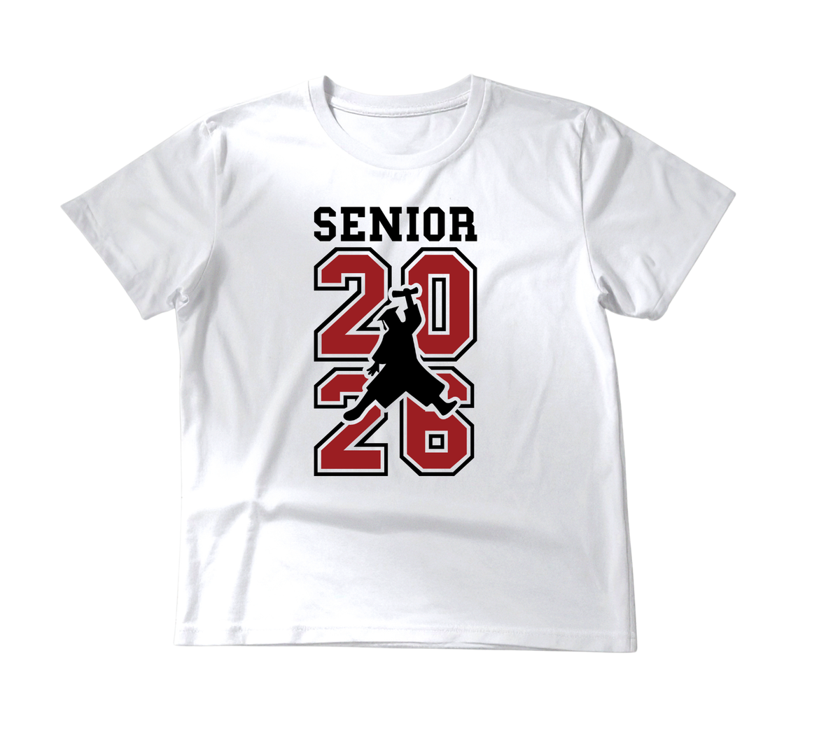 Senior 2026 Graduation Shirt | Varsity Number Senior Tee | Class of 2026 Cotton T-Shirt | DTG / DTF Printed