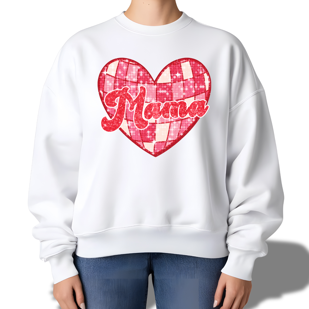 Mama Valentine Sweatshirt, Mama Heart Shirt, Valentine Gift for Mom, Cute Mom Valentine Sweatshirt