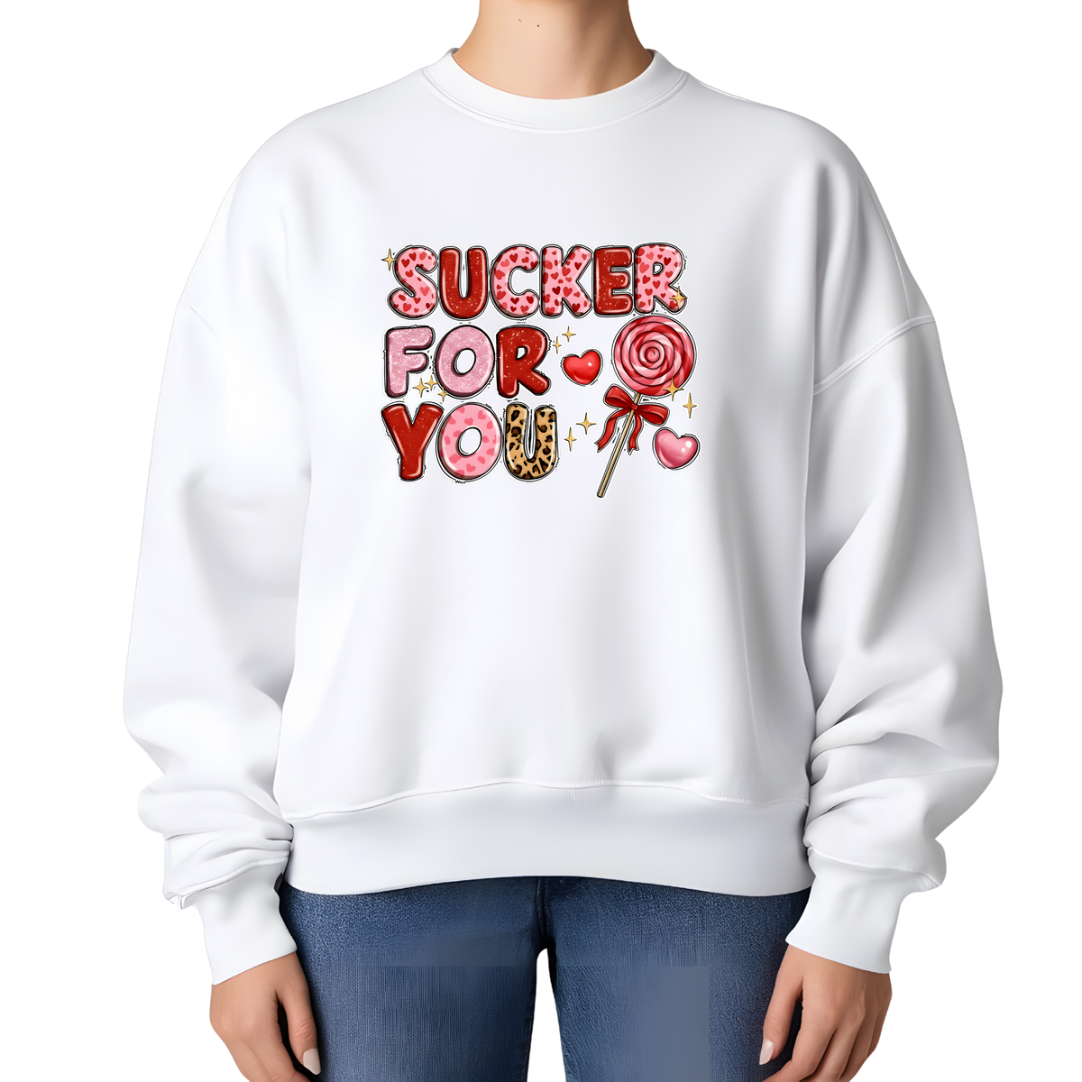 Sucker For You Valentine Sweatshirt, Cute Candy Heart Valentine Shirt, Valentine’s Day Sweatshirt for Women