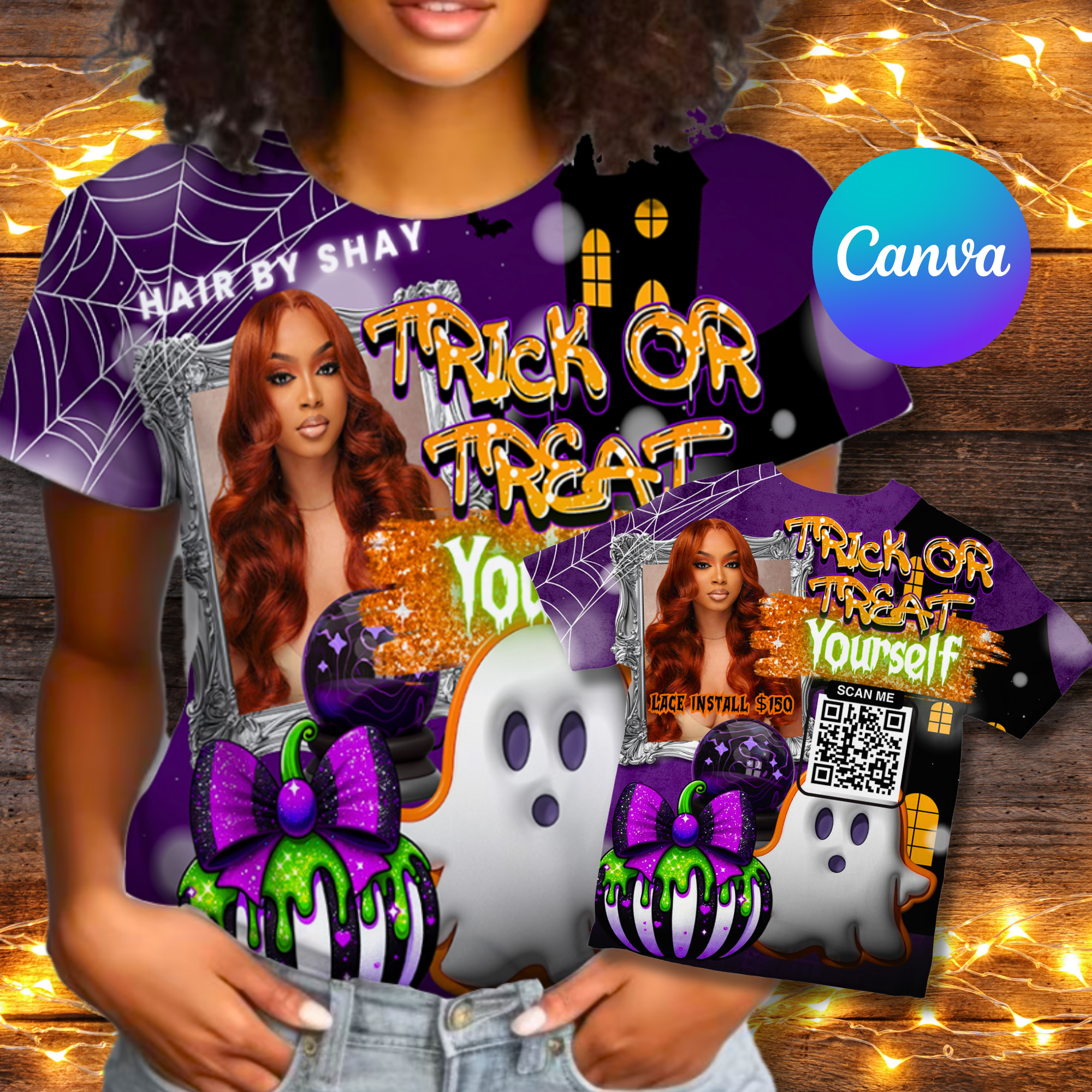 Halloween Promo Shirt Template (Canva Editable)