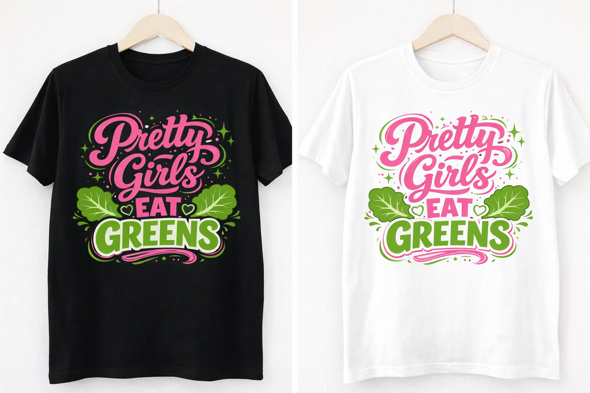 Pretty Girls Eat Greens Shirt, Collard Green Festival Tee, Cute Foodie T-Shirt, Vegan Shirt, Healthy Lifestyle Tee, Southern Food Shirt, Funny Graphic Tee