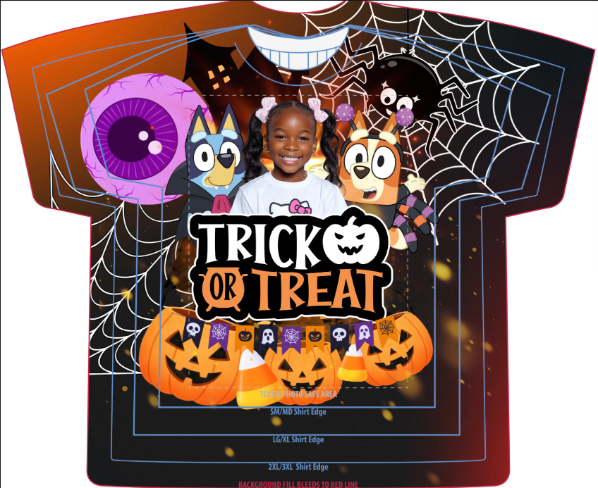Trick or Treat Canva Template – Editable Halloween Sublimation Shirt Design